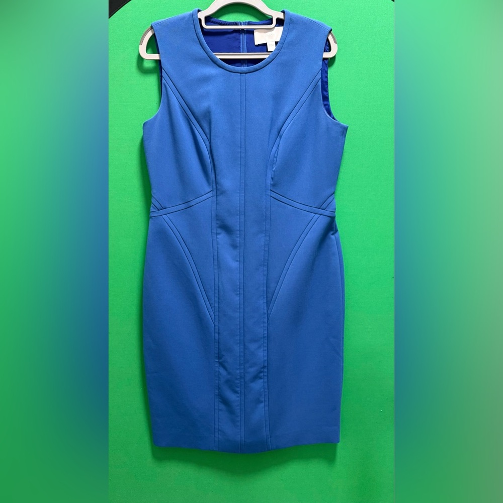 Hugo Boss Royal Blue Midi Dress sleeveless knee length Size 10
